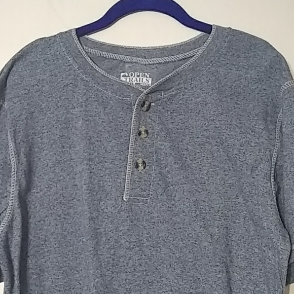 Open Trails Blue Short Sleeve Henley  NWT - Picture 2 of 6